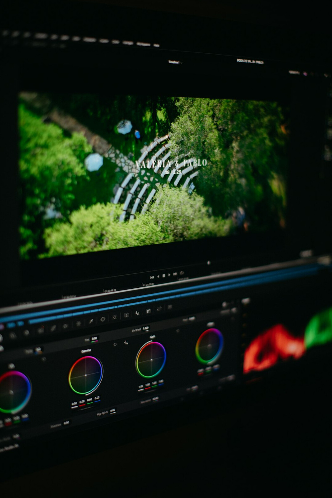 video editor working on effects