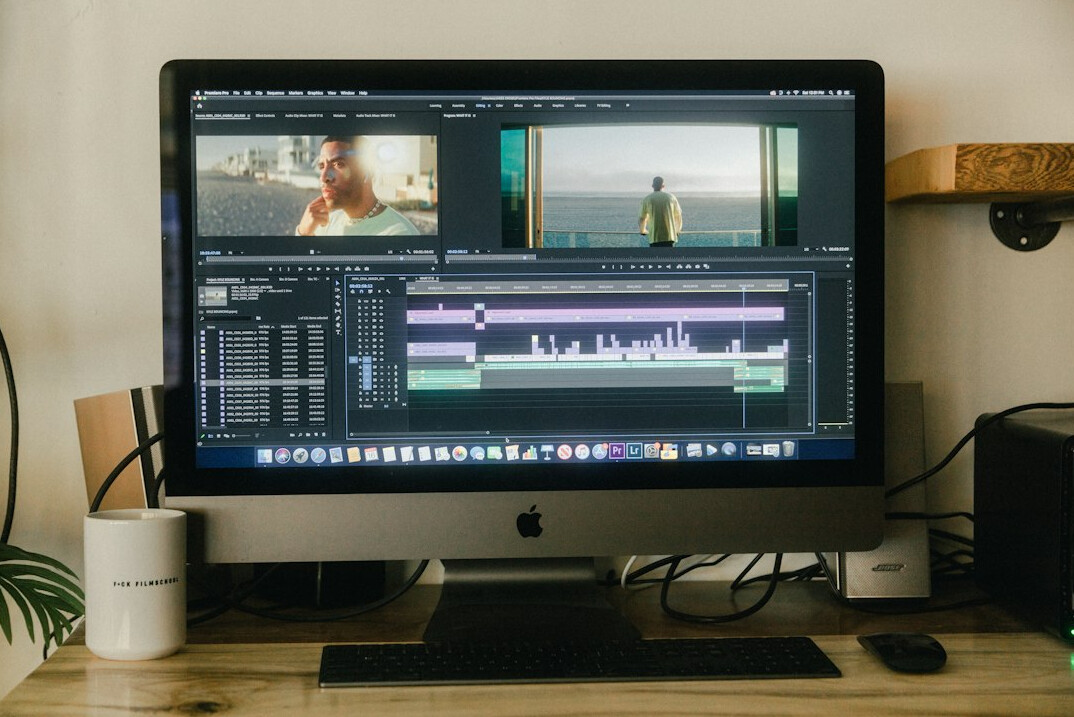 professional video editor at work